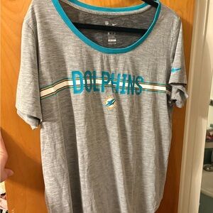 Nike Gray and Teal Dolphins Tee